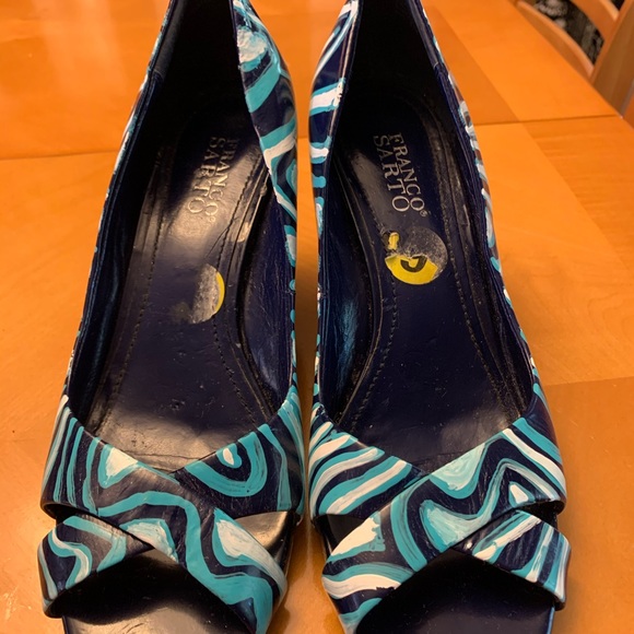 Franco Sarto hand painted vintage open toed shoes! - Picture 1 of 6